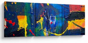 Obraz - Abstrakce (s hodinami) (90x30 cm)