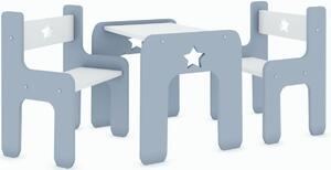 Stůl a dvě židle - hvězda šedá