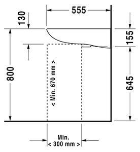 Duravit D-Code - Umyvadlo, 1 otvor pro armaturu propíchnutý, 60 x 55 cm, 2312600002