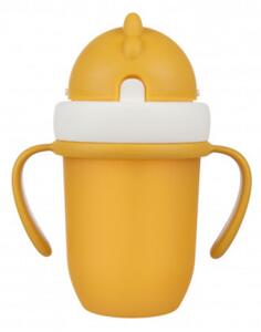 Canpol babies hrníček se silikonovou slámkou 210ml MATT žlutý
