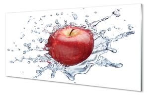 Obraz na skle Červené jablko ve vodě 100x50 cm