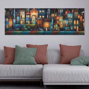 Obraz na plátně - Noční ulice v Los del Garrien FeelHappy.cz Velikost obrazu: 240 x 80 cm