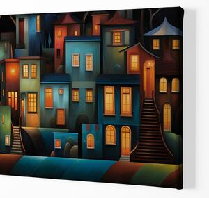 Obraz na plátně - Noční ulice v Los del Garrien FeelHappy.cz Velikost obrazu: 120 x 40 cm