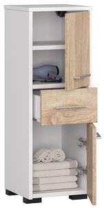 Moderní koupelnová skříňka ASTRA2D, bílá / dub Sonoma