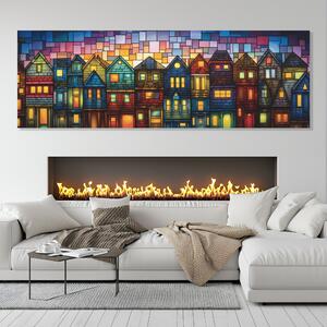Obraz na plátně - Zářivá ulička v Brickels FeelHappy.cz Velikost obrazu: 90 x 30 cm