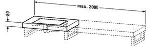 Duravit Fogo - deska pod umyvadlo, 120x55 cm, Americký ořech + Starck 3 od spodu zabudované umyvadlo 49cm D 090C.13+0305490022