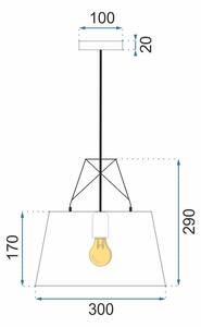 Toolight, závěsná kovová stropní lampa 1xE27 APP422-1CP, černá, OSW-00552