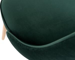 Nordic Design Tmavě zelená sametová jídelní židle Kika