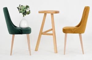 Nordic Design Tmavě zelená sametová jídelní židle Kika