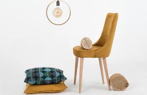 Nordic Design Žlutá sametová jídelní židle Kika