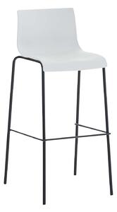 Barová židle Hoover ~ plast, kovové nohy černé - Bílá