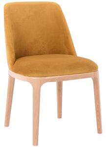 Nordic Design Žlutá sametová jídelní židle Lola