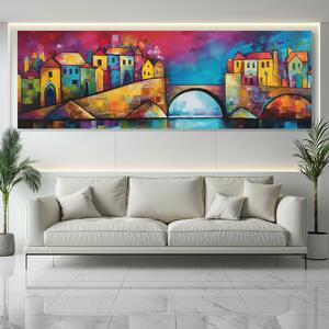 Obraz na plátně - Most dvou světů v Tarentinu FeelHappy.cz Velikost obrazu: 240 x 80 cm