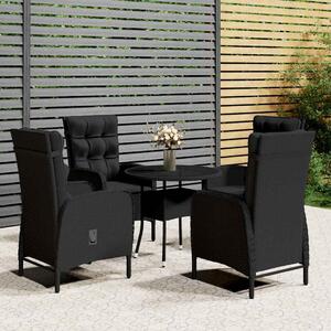 5dílný zahradní bistro set polyratan černý 3058552