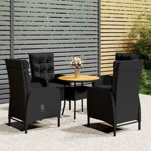 5dílný zahradní bistro set polyratan černý 3058553