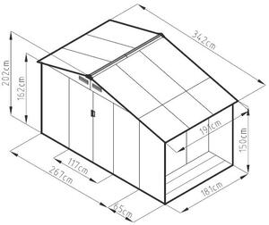 Zahradní domek LUCIFER B 6,53 m² antracit IWH-10230044