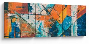 Obraz - Abstrakce (s hodinami) (90x30 cm)
