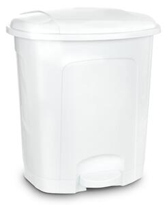 Bílý nášlapný plastový odpadkový koš 30 l – Orion