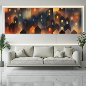 Obraz na plátně - Noční světla Treleborgu FeelHappy.cz Velikost obrazu: 120 x 40 cm