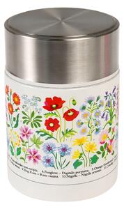Krémová/ve stříbrné barvě termoska na jídlo/dětská 450 ml Wild Flowers – Rex London