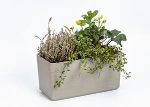 Samozavlažovací truhlík PLASTIA BERBERIS 80 cm taupe + slonová kost