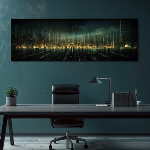 Obraz na plátně - Futuristické město, které nespí FeelHappy.cz Velikost obrazu: 120 x 40 cm