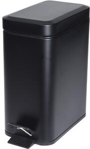 Bathroom Solutions Černý matný odpadkový koš s pedálem, 5 l