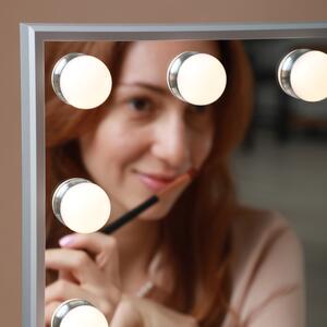 MMIRO, L605V, Hollywoodské make-up zrcadlo s osvětlením 42 x 51 cm | stříbrná L605V