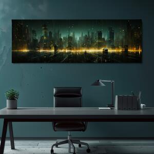Obraz na plátně - Futuristické město - Záblesk budoucnosti FeelHappy.cz Velikost obrazu: 60 x 20 cm