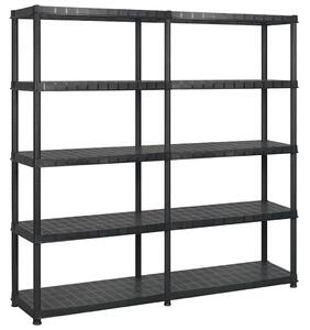 Úložný regál 5patrový černý 183 x 45,7 x 185 cm plast 3059854