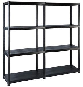 Úložný regál 4patrový černý 122 x 30,5 x 130 cm plast 3059851
