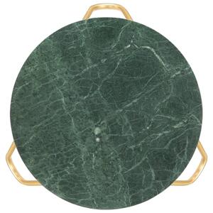 Konferenční stolek zelený 65x65x42cm pravý kámen mramorový vzor