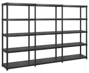 Úložný regál 5patrový černý 274,5 x 45,7 x 185 cm plast 3059858