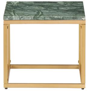 Konferenční stolek zelený 40x40x35cm pravý kámen mramorový vzor