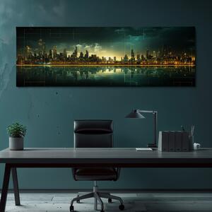 Obraz na plátně - Futuristické město - Odraz Věků FeelHappy.cz Velikost obrazu: 150 x 50 cm