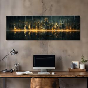 Obraz na plátně - Futuristické město - Neon Tron FeelHappy.cz Velikost obrazu: 150 x 50 cm