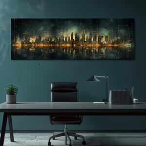 Obraz na plátně - Futuristické město - Kód civilizace FeelHappy.cz Velikost obrazu: 150 x 50 cm