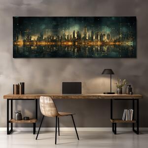 Obraz na plátně - Futuristické město - Kód civilizace FeelHappy.cz Velikost obrazu: 90 x 30 cm