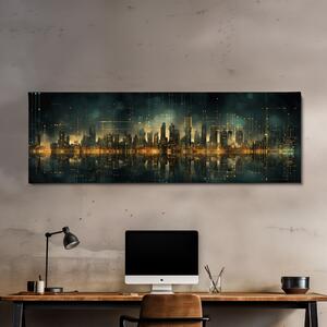 Obraz na plátně - Futuristické město - Kód civilizace FeelHappy.cz Velikost obrazu: 150 x 50 cm