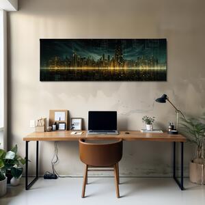Obraz na plátně - Futuristické město - Hi-Tech Metropole FeelHappy.cz Velikost obrazu: 150 x 50 cm
