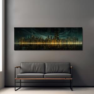 Obraz na plátně - Futuristické město - Hi-Tech Metropole FeelHappy.cz Velikost obrazu: 120 x 40 cm