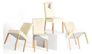 Krémové napínací potahy v sadě 4 ks na židli 48 cm Sento – Restilo