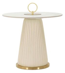 KONFERENČNÍ STOLEK, krémová, bílá, barvy zlata, kov, plast, keramika, 50/60 cm - Konferenční stolky, Online Only
