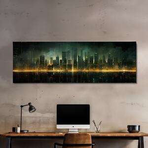 Obraz na plátně - Futuristické město - Hackerův Sen FeelHappy.cz Velikost obrazu: 120 x 40 cm