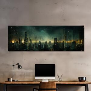 Obraz na plátně - Futuristické město - Cyberpunk FeelHappy.cz Velikost obrazu: 120 x 40 cm