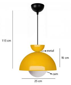 Žluté závěsné svítidlo s kovovým stínidlem ø 25 cm Arta – Opviq lights 3