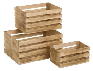 Úložné boxy v přírodní barvě v sadě 3 ks 31x23x15 cm – Casa Selección