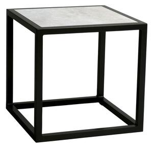 Stern Odkládací stolek John, Stern, čtvercový 45x45x45 cm, rám lakovaný hliník černý (black matt), deska keramický kompozit dekton lava anthracite