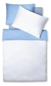 POVLEČENÍ, vzhled lnu, bílá, světle modrá, 140/200 cm Fleuresse - Povlečení