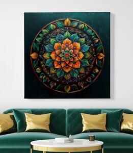 Obraz na plátně - Mandala Nádech listoví FeelHappy.cz Velikost obrazu: 40 x 40 cm